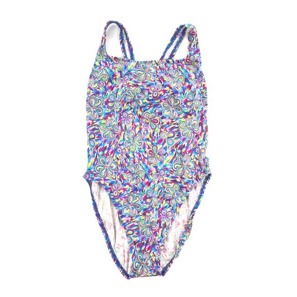 Mystic Other - Vintage Mystic Bay Floral Print One Piece Swimsuit Size 9/10 Multicolor High Cut